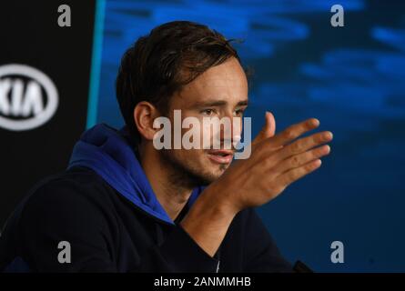 Melbourne, Australie. 18 janvier, 2020. Australie Melbourne Park 18/01/2020 Daniil Medvedev parle aux médias avant d'Australian Open Credit : Roger Parker/Alamy Live News Banque D'Images