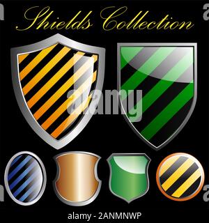 Vector collection shields Illustration de Vecteur