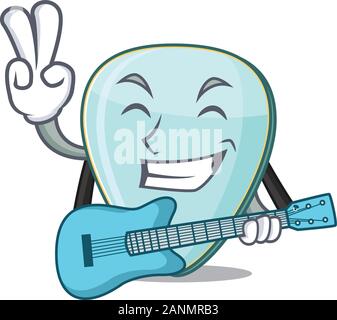 Une mascotte de guitare médiator guitare avec performance Illustration de Vecteur