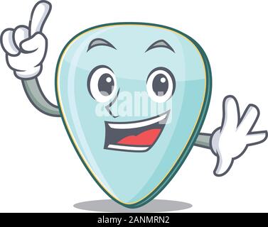 Un doigt en guitare plectrum mascot cartoon character style Illustration de Vecteur