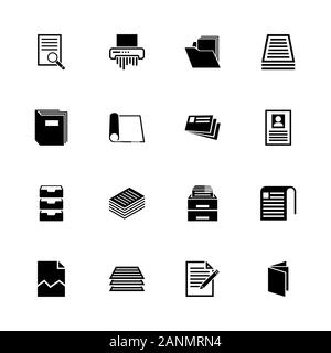 Document icons - Étendre à n'importe quelle taille - Changement à n'importe quelle couleur. Télévision Vector Icons - Illustration noir sur fond blanc. Illustration de Vecteur