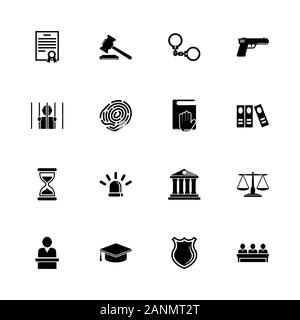 Droit Justice icons - Étendre à n'importe quelle taille - Changement à n'importe quelle couleur. Télévision Vector Icons - Illustration noir sur fond blanc. Illustration de Vecteur