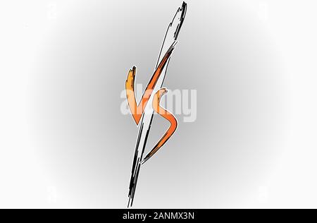 Par rapport à une formation en lutte lettres VS télévision comics style design avec les demi-tons, la foudre. Illustration vecteur eps 10 Illustration de Vecteur