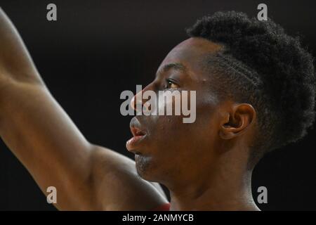 Le sud de la Californie avant de Troie Onyeka Okongwu (21) au cours d'un match de basket-ball de NCAA college contre l'Ours d'or de la Californie, le Jeudi, Janvier 16, 2020, dans la région de Los Angeles. Les Troyens défait les haricots, 88-56. (Photo par IOS/ESPA-images) Banque D'Images