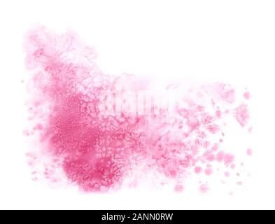 La texture de l'aquarelle avec marques de sel. Peint à la main en arrière-plan couleur rose pastel. Laver avec des nuages colorés floues pour le texte, le lettrage, cartes Banque D'Images