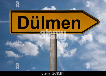 Photo détail d'un panneau avec l'inscription de Dülmen, Nordrhein-Westfalen, Germany, Europe Banque D'Images