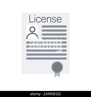 Pile de linéaire ou d'un contrat de licence documents. concept de doc checkup avec joint d'approuver ou corriger. pacte télévision contour recherche moderne tendance art logo design graphique isolé sur fond blanc Illustration de Vecteur