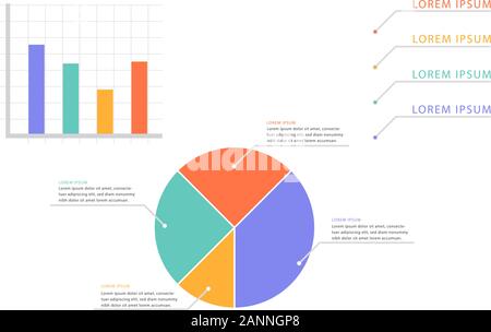 Infographie - bar et les graphiques linéaires, de pourcentages, de diagrammes à secteurs, étapes 10 EPS vectoriel Illustration de Vecteur