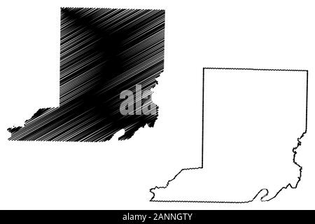 Conway Comté (Arkansas (États-Unis County, États-Unis d'Amérique,USA, États-Unis, US) map vector illustration gribouillage, croquis Conway site Illustration de Vecteur