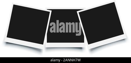 Ensemble de cadres polaroid retro blanc avec ombre isolé sur un fond blanc. Illustration vecteur EPS10 Illustration de Vecteur
