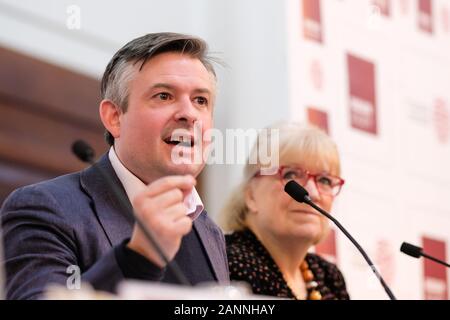 Londres, Royaume-Uni. 18 janvier, 2020. Jonathan Ashworth, député à l'occasion de la FEPS-Fabian Nouvelle Année conférence du samedi, 19 janvier 2020 à la Friends Meeting House, Euston Road Photo par : Julie Edwards/Alamy Live News Banque D'Images