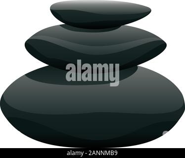 Pile de cailloux noirs, zen stones heap sur fond blanc. Illustration de Vecteur