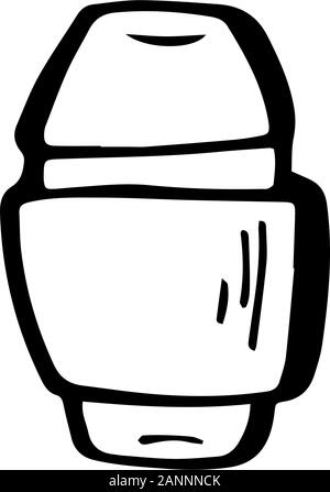 Tasse en céramique réutilisables pour boire du café dans la main style doodle isolé sur fond blanc. Le lettrage. Zéro déchets. Recycler le plastique. Vect Illustration de Vecteur