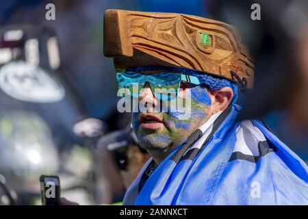 Charlotte, Caroline du Nord, USA. 25Th Nov, 2018. 25 novembre 2018 - Fans montrent leur soutien comme l'hôte de la visite de Seattle Seahawks de Bank of America Stadium à Charlotte, NC. Les Panthers perdent pour les Seahawks, 30-27. (Crédit Image : © Walter G Arce Sr/ASP) Banque D'Images