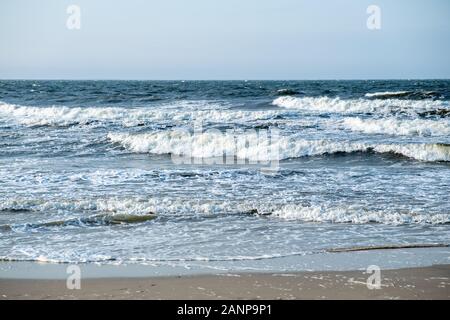 La magnifique plage de la station balnéaire de Zinnowitz, sur l'île de Usedom. Banque D'Images