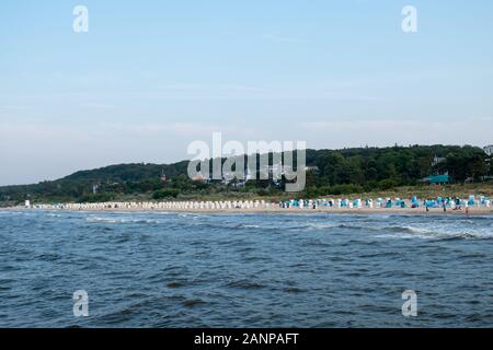 La magnifique plage de la station balnéaire de Zinnowitz, sur l'île de Usedom. Banque D'Images