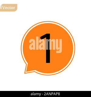 1 Discours numéro un modèle de conception de l'icône logo bubble elements. Vector signe de couleur. Illustration de Vecteur