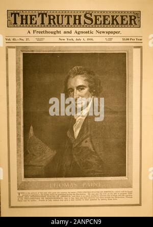 Thomas Paine (1737 - 1809) l'anglais-américain activiste politique, philosophe et théoricien politique, et révolutionnaire. Banque D'Images