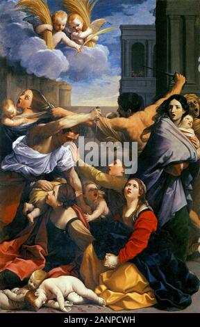 Massacre des Innocents de Guido Reni, 1611. Dans le Nouveau Testament, le Massacre des Innocents est l'incident dans le récit de la nativité de l'Évangile de Matthieu (2:18), dans laquelle Hérode le Grand, roi de Judée, ordonne l'exécution de tous les enfants mâles de deux ans et moins dans les environs de Bethléem. Banque D'Images