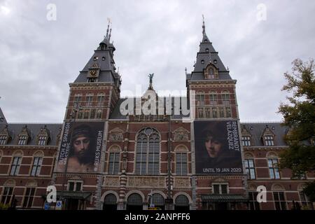 Panneau d'exposition Rembrandt & Velazquez au Rijksmuseum Amsterdam The Netherlands 2019 Banque D'Images