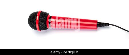 Microphone isolé sur fond blanc Banque D'Images