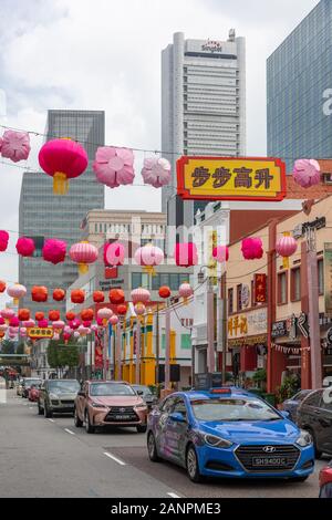 Singapour, le 18 janvier 2020, Les Commerçants et les résidents se préparent pour le nouvel an chinois à Chinatown. Banque D'Images