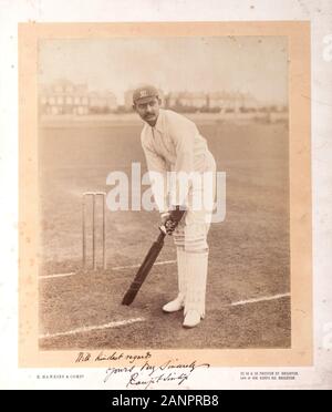 Photographie signée de noble indien et cricketer Ranjitsinji (1972-1933) Capitaine et batteur de Cambridge star pour Sussex et l'Angleterre Banque D'Images