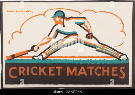 Les matchs de cricket poster 1927 Banque D'Images