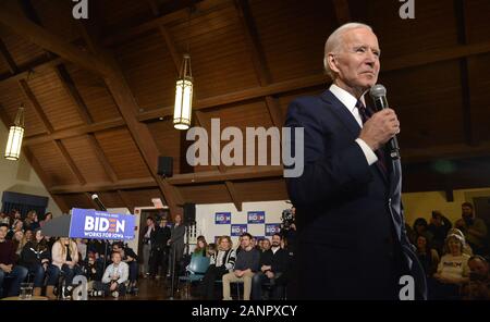 Indianola, USA. 18 janvier, 2020. 2020 le candidat démocrate à l'ancien Vice-président américain Joe Biden, lors d'une manifestation communautaire dans Iandianola, Iowa, le samedi, Janvier 18, 2020. Les candidats continuent de campagne dans l'Iowa, premier-dans-le-nation caucus à Février 3 approches. Photo de Mike Theiler/UPI UPI : Crédit/Alamy Live News Banque D'Images