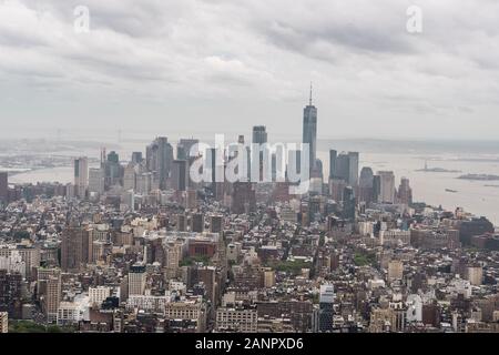 New York, New York, États-Unis d'horizon, vue depuis l'Empire State Building à Manhattan, l'architecture photographie Banque D'Images