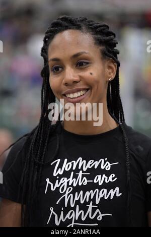 Megan Clark est présenté avant le début de l'élite de la compétition féminine au cours de la Perche, Sommet national Vendredi, 18 janvier 2020, à Reno, Nevada Clark est la fille de l'United States Army major général Ronald Clark aka Ronald P. Clark. (Photo par IOS/ESPA-images) Banque D'Images