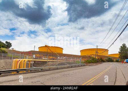 Raffineries de pétrole dans Calfiornia Benicia États-unis San Francisco bay Banque D'Images