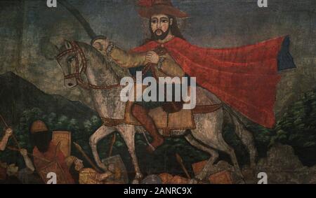 Santiago mataindios. Detalle. Electrónico peruano. Último Cuarto del siglo XIX. Museo de las Peregrinaciones y de Santiago. Santiago de Compostela. Provincia de La Coruña. La Galice. España. Banque D'Images