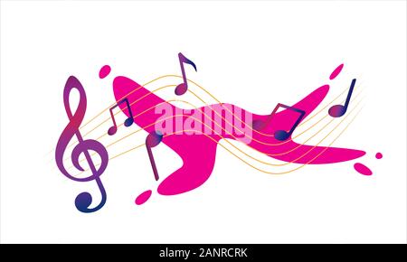 Note de musique d'illustration vectorielle conception graphique logo Illustration de Vecteur