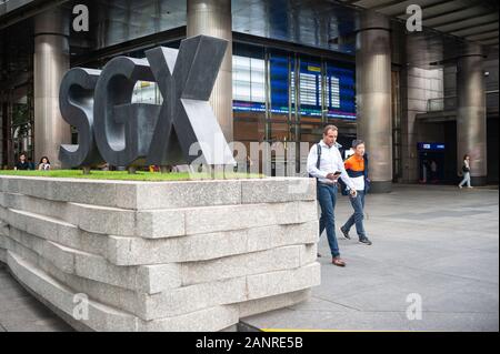 17.01.2020, Singapour, République de Singapour, en Asie - Signalisation de la SGX Centre building, qui abrite le Singapore Exchange Ltd. (SGX) siège. Banque D'Images