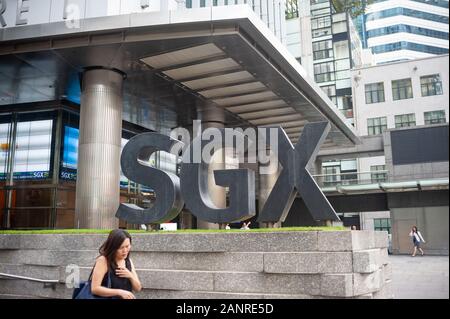 17.01.2020, Singapour, République de Singapour, en Asie - Signalisation de la SGX Centre building, qui abrite le Singapore Exchange Ltd. (SGX) siège. Banque D'Images