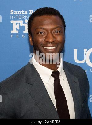 Santa Barbara, USA. 18 janvier, 2020. SANTA BARBARA, CALIFORNIE - 18 janvier : Aldis Hodge assiste à la présentation du prix virtuoses pendant le 35e Festival International du Film de Santa Barbara à Arlington Theater Le 18 janvier 2020 à Santa Barbara, en Californie. Photo : Natalie Thomson/imageSPACE Crédit : Imagespace/Alamy Live News Banque D'Images