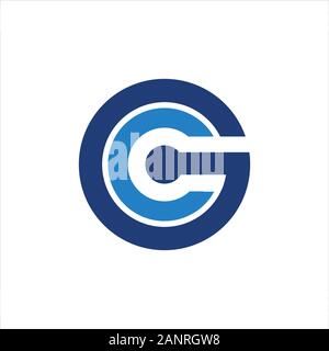 Lettre initiale gc ou cg vecteur conception logo Illustration de Vecteur