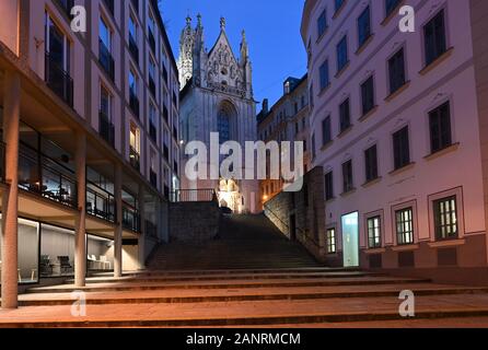 Maria am Gestade église de nuit Inner Stadt Vienne Autriche Banque D'Images