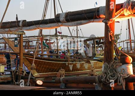 Vue générale du boutre, Katara dhaw traditionnel festival, Doha, Qatar. Banque D'Images