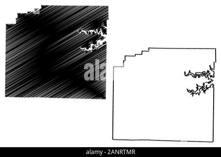 Montgomery Comté (Arkansas (États-Unis County, États-Unis d'Amérique,USA, États-Unis, US) map vector illustration, scribble sketch carte Montgomery Illustration de Vecteur