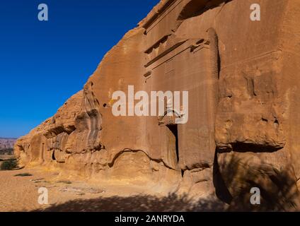 Tombeau nabatéen dans al-Hijr site archéologique au Madain Saleh, Al Madinah Province, alula, l'Arabie Saoudite Banque D'Images
