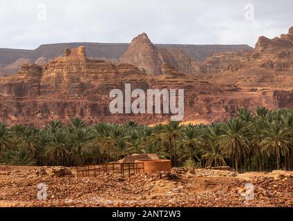 Ancien puits à Jabal Al Madinah, Ikmah Province, alula, l'Arabie Saoudite Banque D'Images