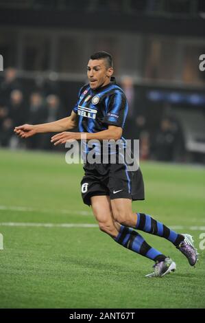 Milan, Italie, 20 octobre 2010,'' SAN SIRO Stadium, Ligue des champions 2010/2011 ,FC Inter - Tottenham Hotspur FC : Lucio pendant le match Banque D'Images