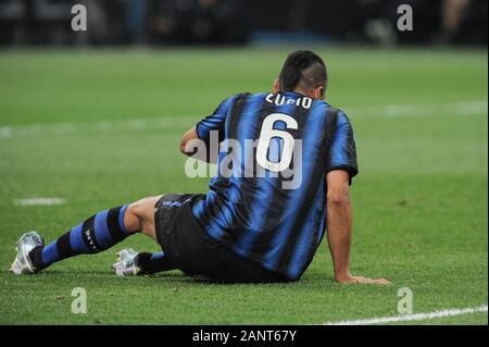 Milan, Italie, 20 octobre 2010,'' SAN SIRO Stadium, Ligue des champions 2010/2011 ,FC Inter - Tottenham Hotspur FC : Lucio pendant le match Banque D'Images