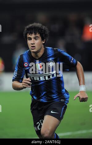 Milan, Italie, 29 septembre 2010,'' SAN SIRO Stadium, Ligue des champions 2010/2011 ,FC Inter - FC Werder Brême : Philippe Coutinho en action pendant le match Banque D'Images