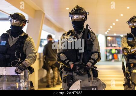 Hong Kong, Chine. 19 Jan, 2020. Hong Kong - Protestation siège universel sur communistes rassemblement à Chater Garden, Central, Hong Kong. Crédit : David Ogg/Alamy Live News Banque D'Images