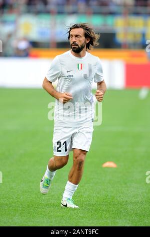 Milan, Italie, 14 septembre 2013, 'G.Meazza San Siro Stadium ',Campionato di Calcio Série A 2013/2014, FC Inter - Juventus FC : Andrea Pirlo avant le match Banque D'Images