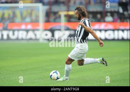 Milan, Italie, 14 septembre 2013, 'G.Meazza San Siro Stadium ',Campionato di Calcio Série A 2013/2014, FC Inter - Juventus FC : Andrea Pirlo en action pendant le match Banque D'Images