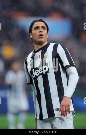 Italie Milan, 30 mars 2013, 'G.Meazza San Siro Stadium ', un championnat de football sérieux 2012/2013, FC Inter - Juventus FC : Alessandro Matri pendant le match Banque D'Images